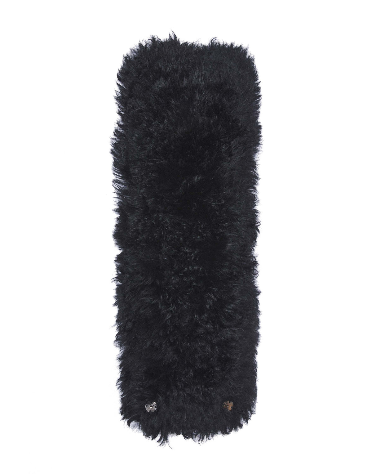 ANTIK BATIK Col en peau lainée noir
