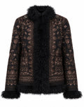 ANTIK BATIK Giacca Ricamata con Pelliccia Nera