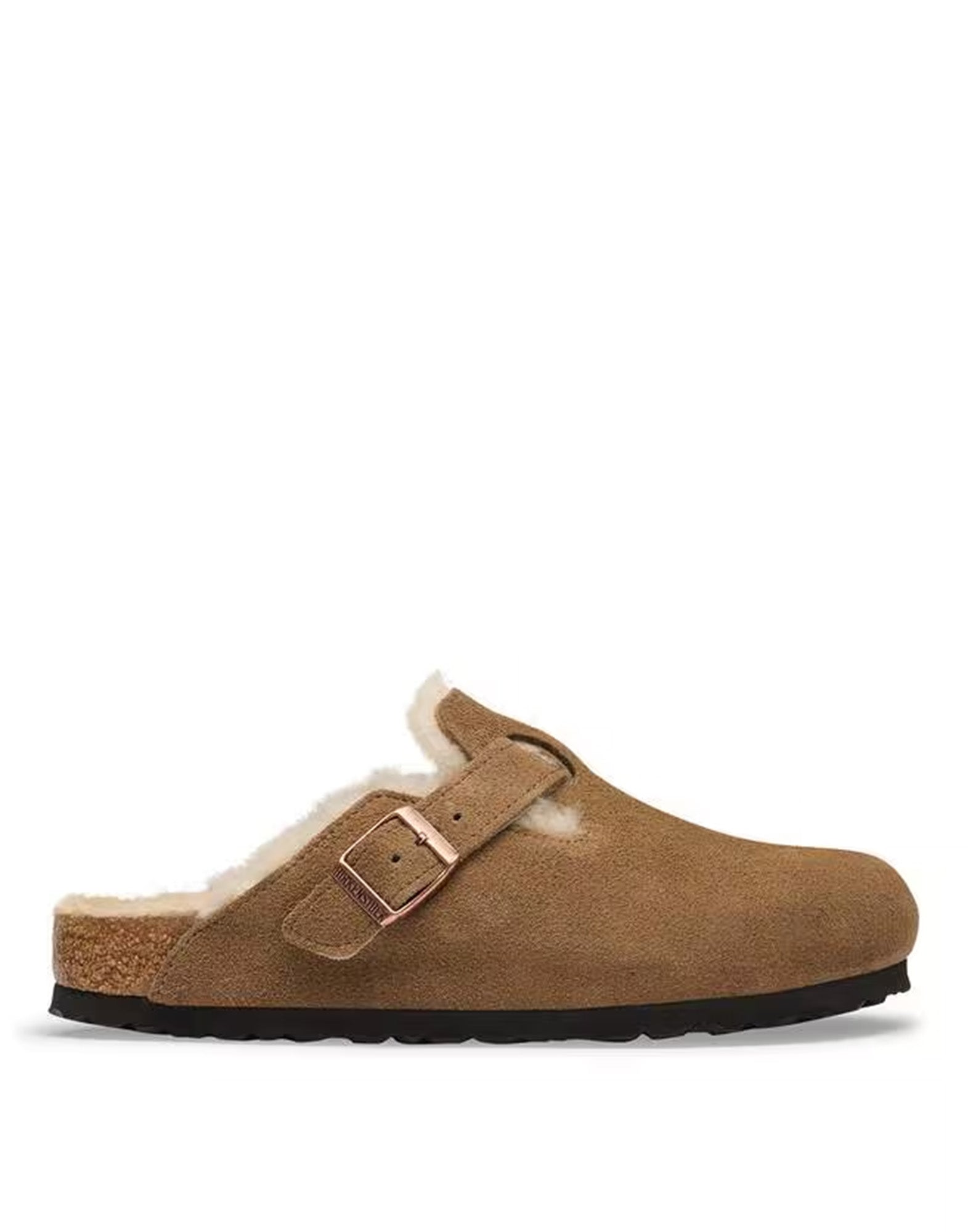 BIRKENSTOCK Boston Shearling in Pelle Scamosciata Dark Tea