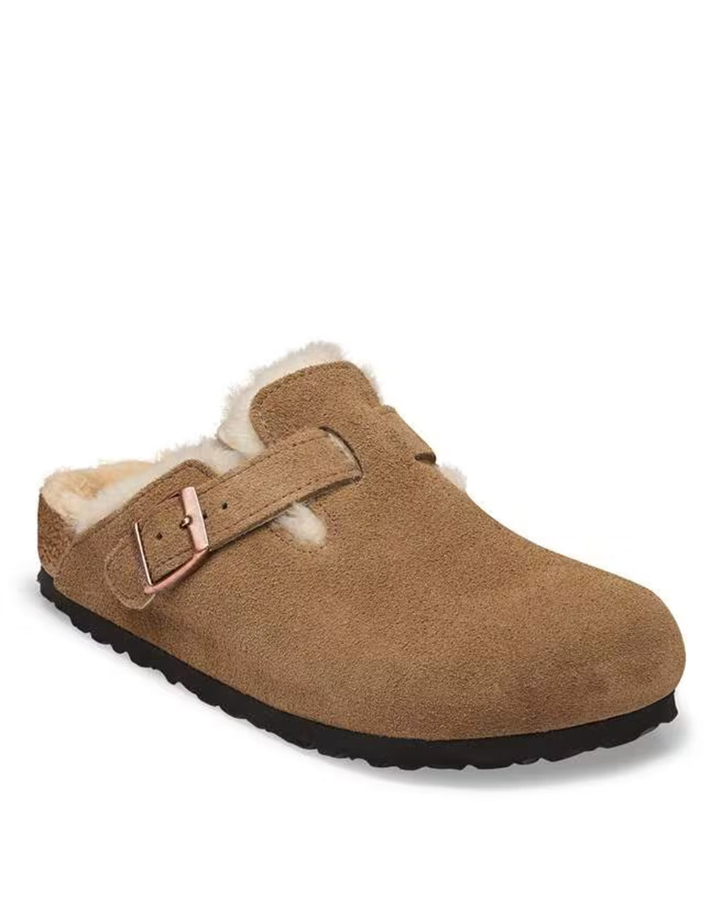 BIRKENSTOCK Boston Shearling in Pelle Scamosciata Dark Tea