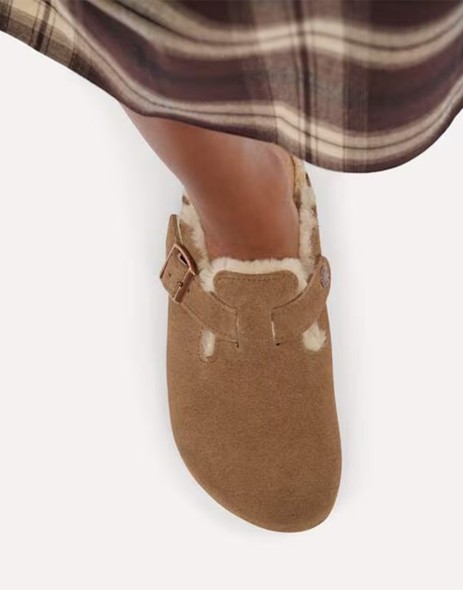 BIRKENSTOCK Boston Shearling in Pelle Scamosciata Dark Tea