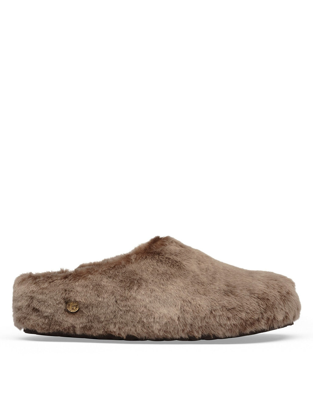 BIRKENSTOCK Sabot Amsterdam Wrapped Shearling Upper Gray Taupe