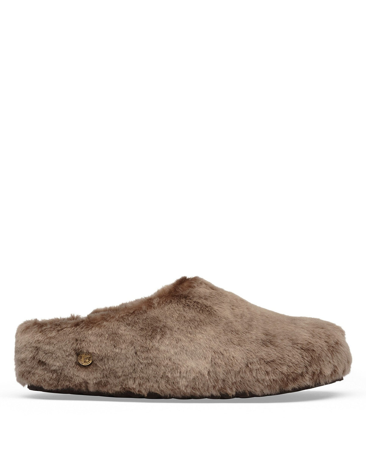 BIRKENSTOCK Sabot Amsterdam Wrapped Shearling Upper Gray Taupe