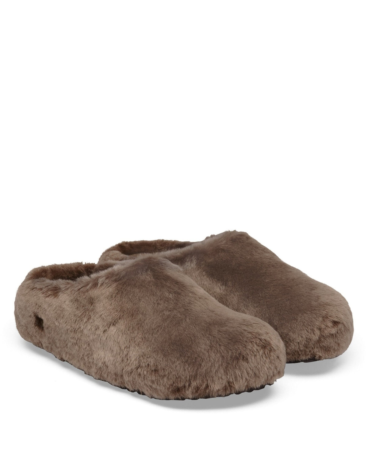 BIRKENSTOCK Sabot Amsterdam Wrapped Shearling Upper Gray Taupe