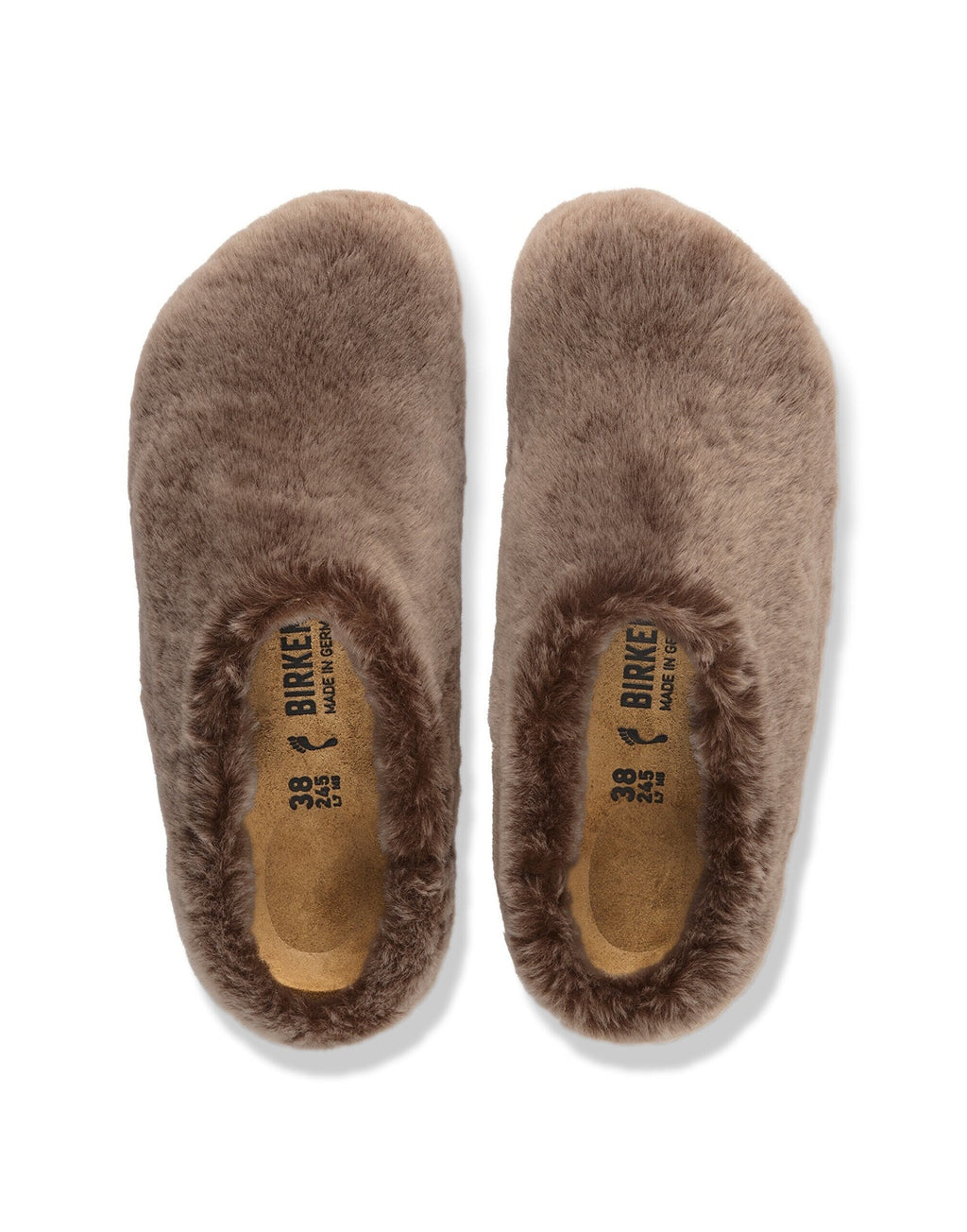 BIRKENSTOCK Sabot Amsterdam Wrapped Shearling Upper Gray Taupe