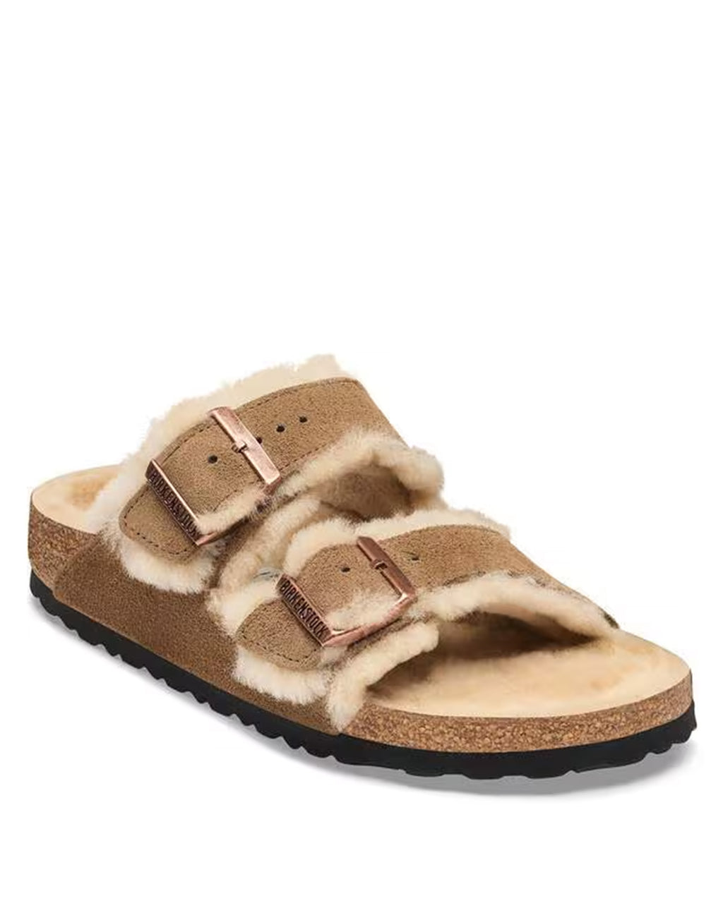 BIRKENSTOCK Arizona Shearling in Pelle Scamosciata Dark Tea