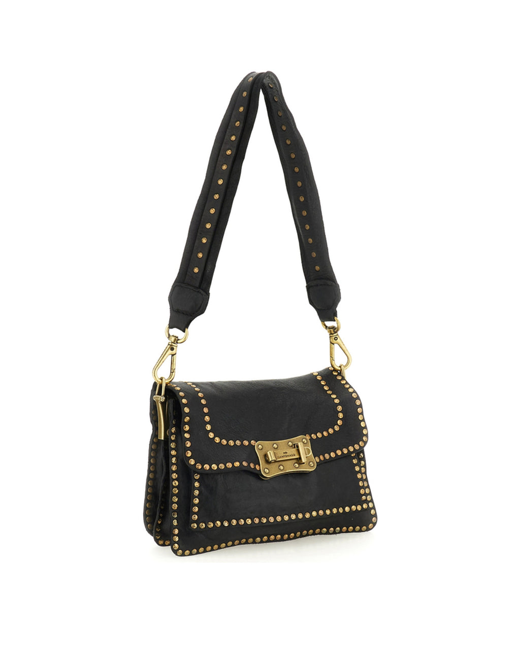 CAMPOMAGGI Borsa a Tracolla Agnese in Pelle con Borchie Nero