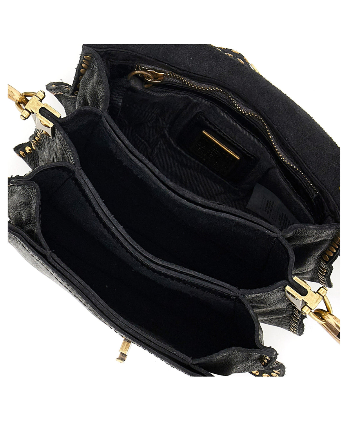 CAMPOMAGGI Borsa a Tracolla Agnese in Pelle con Borchie Nero