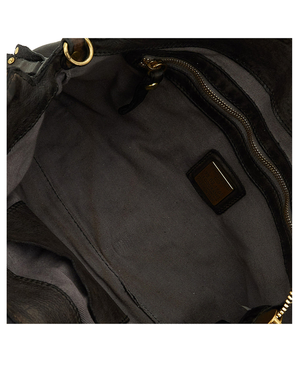 CAMPOMAGGI Borsa Shopping Melissa in Pelle con Frange e Borchie Grigio