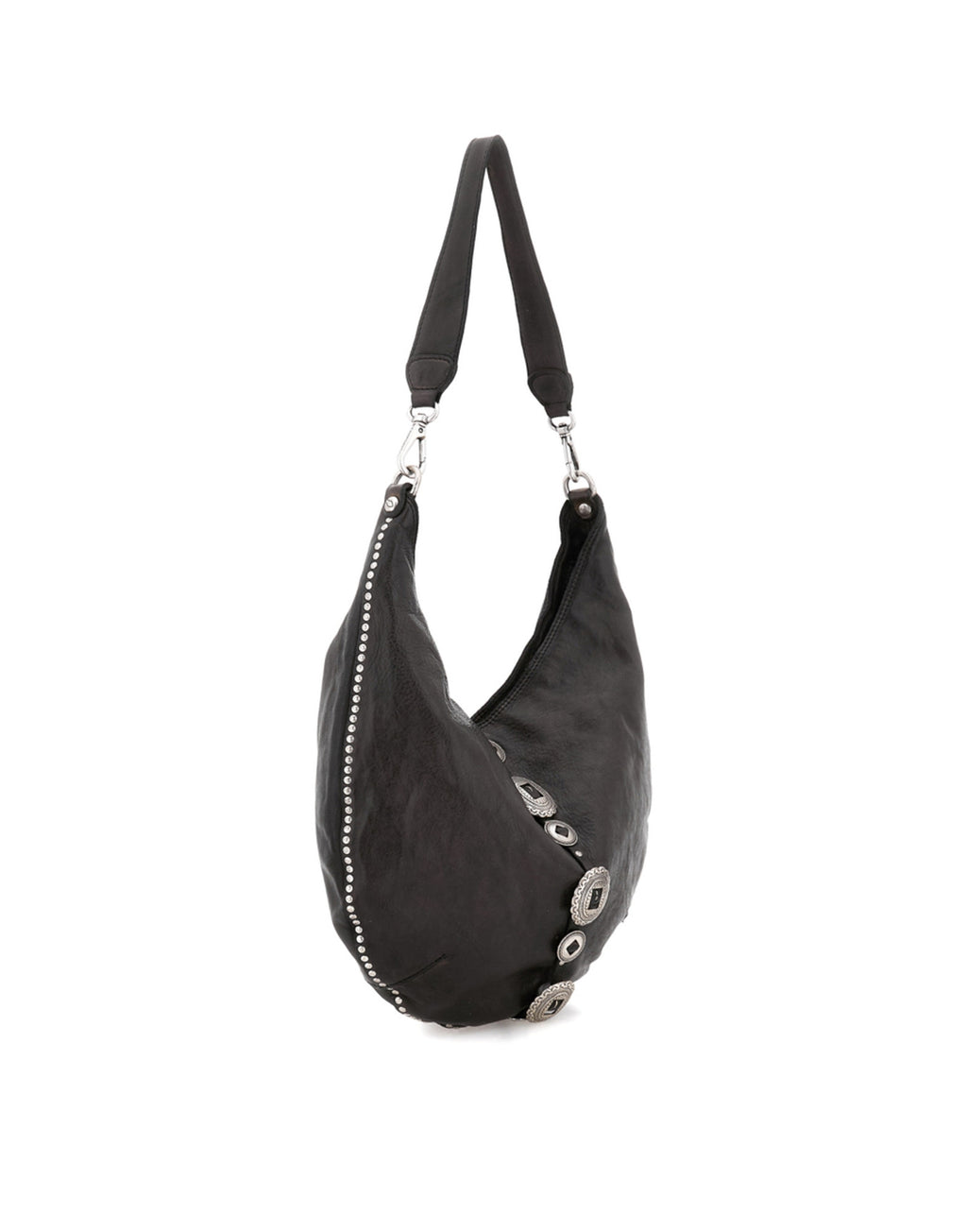 CAMPOMAGGI Borsa a Spalla Magda in Pelle con Borchie Grigio