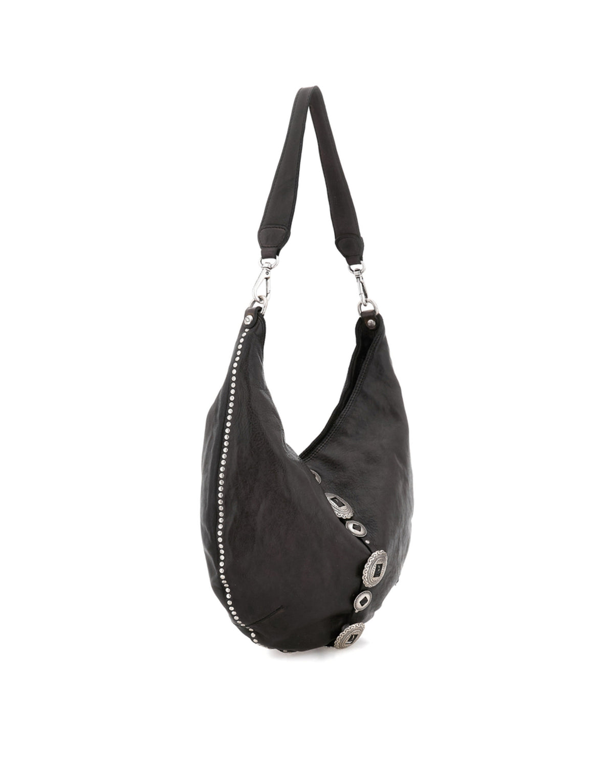 CAMPOMAGGI Borsa a Spalla Magda in Pelle con Borchie Grigio