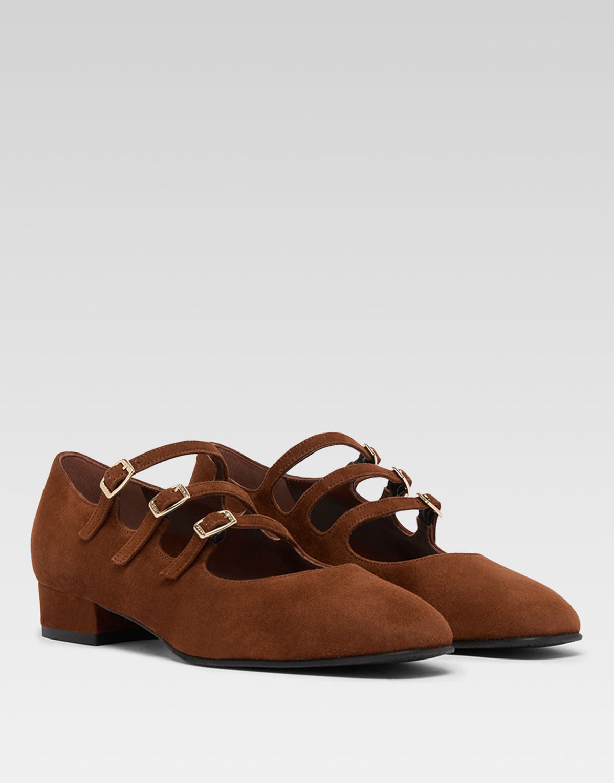 CAREL Ballerine Mary Jane Ariana in Camoscio Brandy