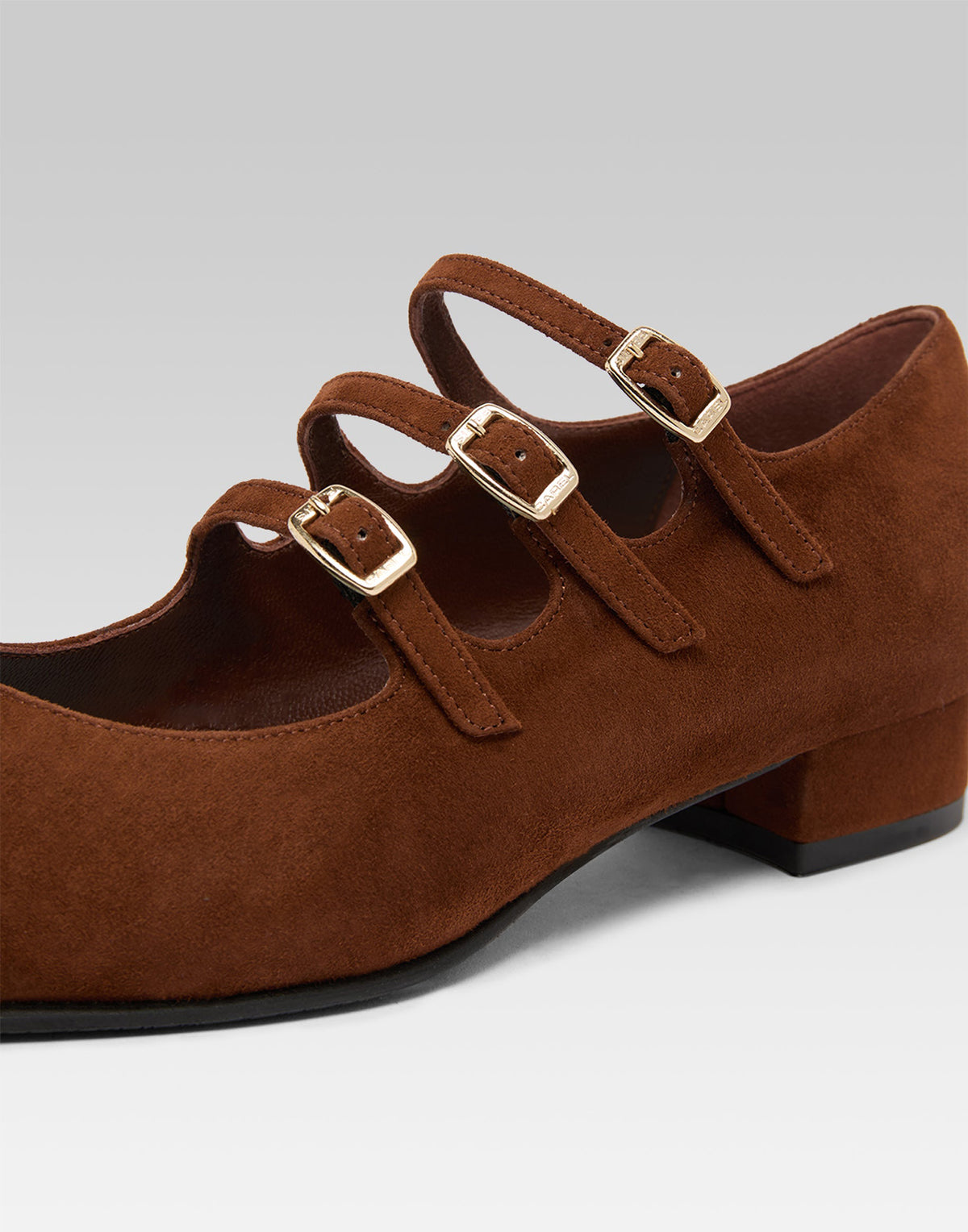 CAREL Ballerine Mary Jane Ariana in Camoscio Brandy