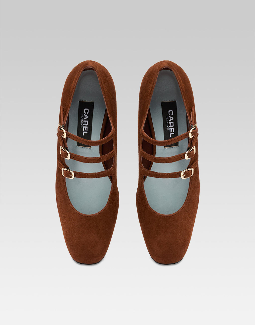 CAREL Ballerine Mary Jane Ariana in Camoscio Brandy