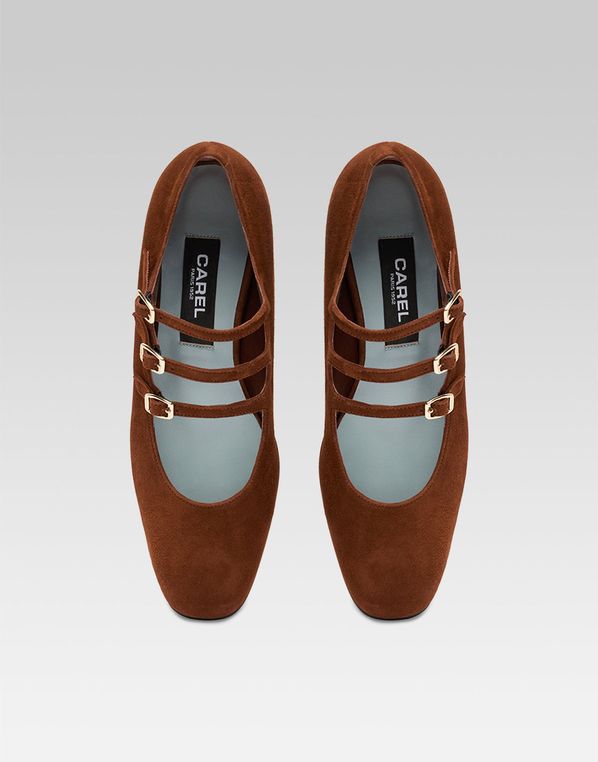 CAREL Ballerine Mary Jane Ariana in Camoscio Brandy