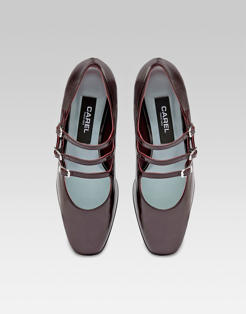CAREL Décolleté Mary Jane Kina in Vernice Aubergine