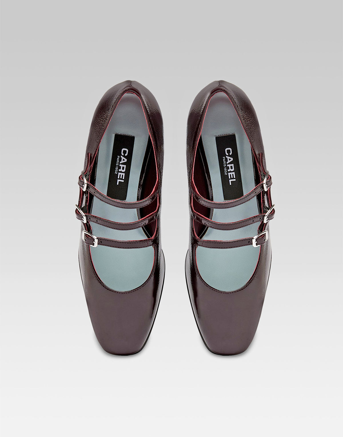 CAREL Décolleté Mary Jane Kina in Vernice Aubergine