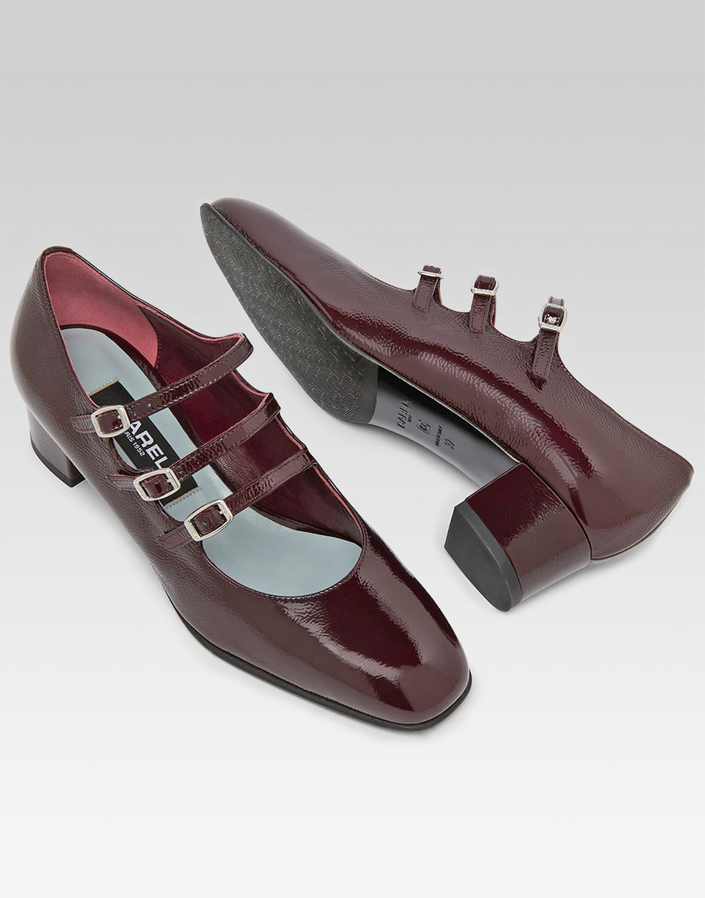 CAREL Décolleté Mary Jane Kina in Vernice Aubergine