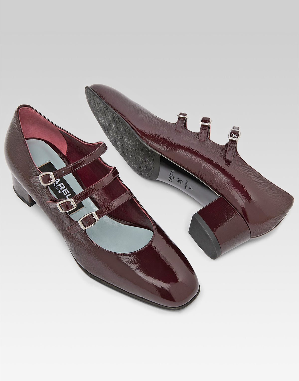 CAREL Décolleté Mary Jane Kina in Vernice Aubergine