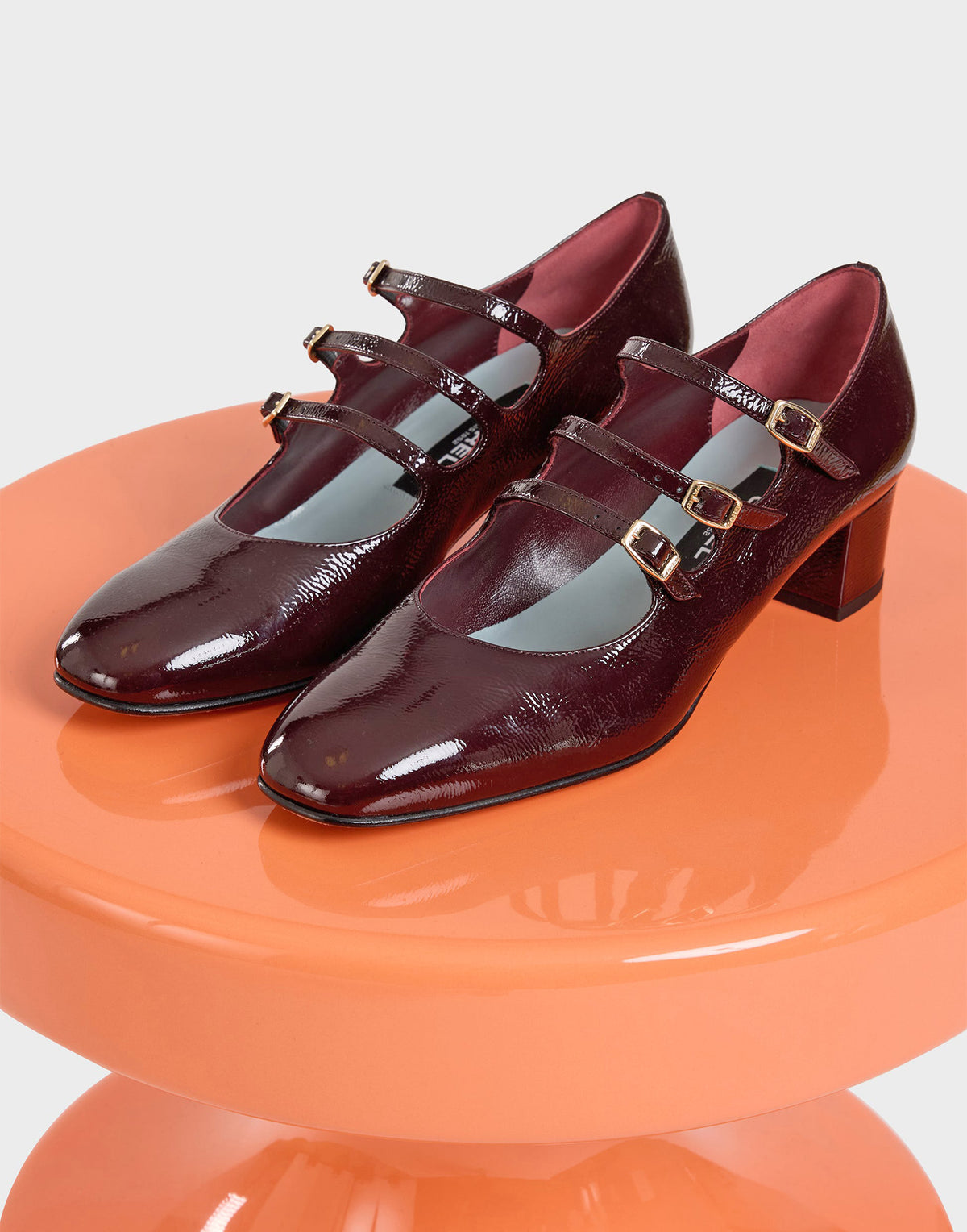 CAREL Décolleté Mary Jane Kina in Vernice Aubergine