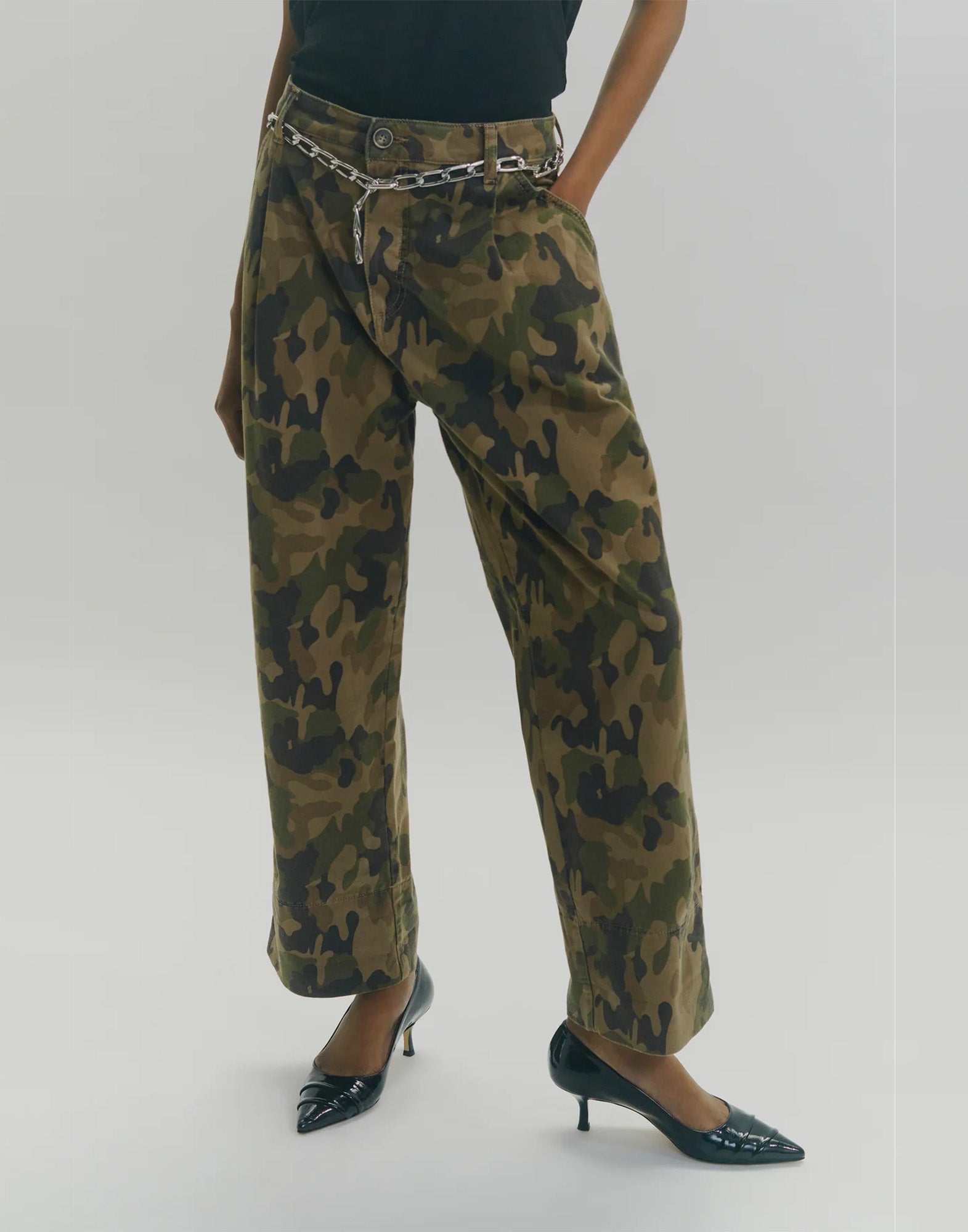CIRCUS HOTEL Jeans Boyfriend Stampa Camouflage