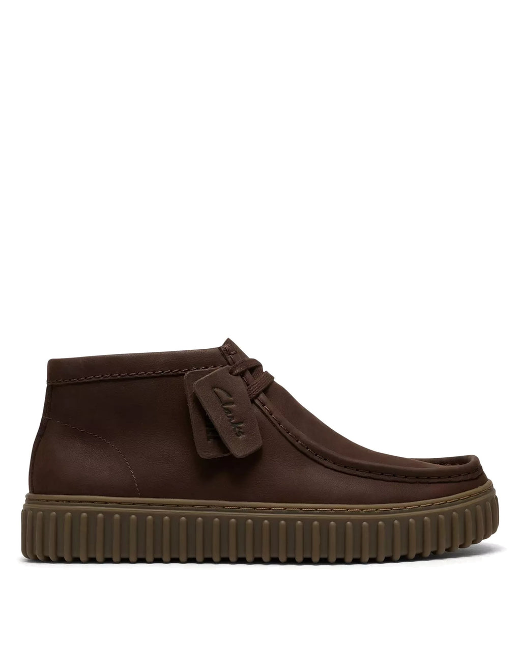 CLARKS Polacchino Torhill Hi Dark Brown Leather