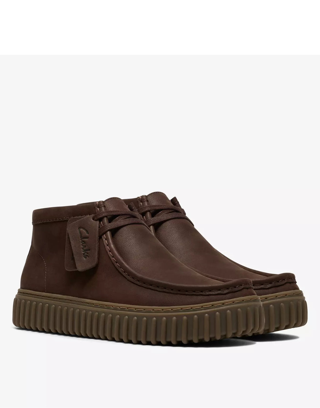 CLARKS Polacchino Torhill Hi Dark Brown Leather