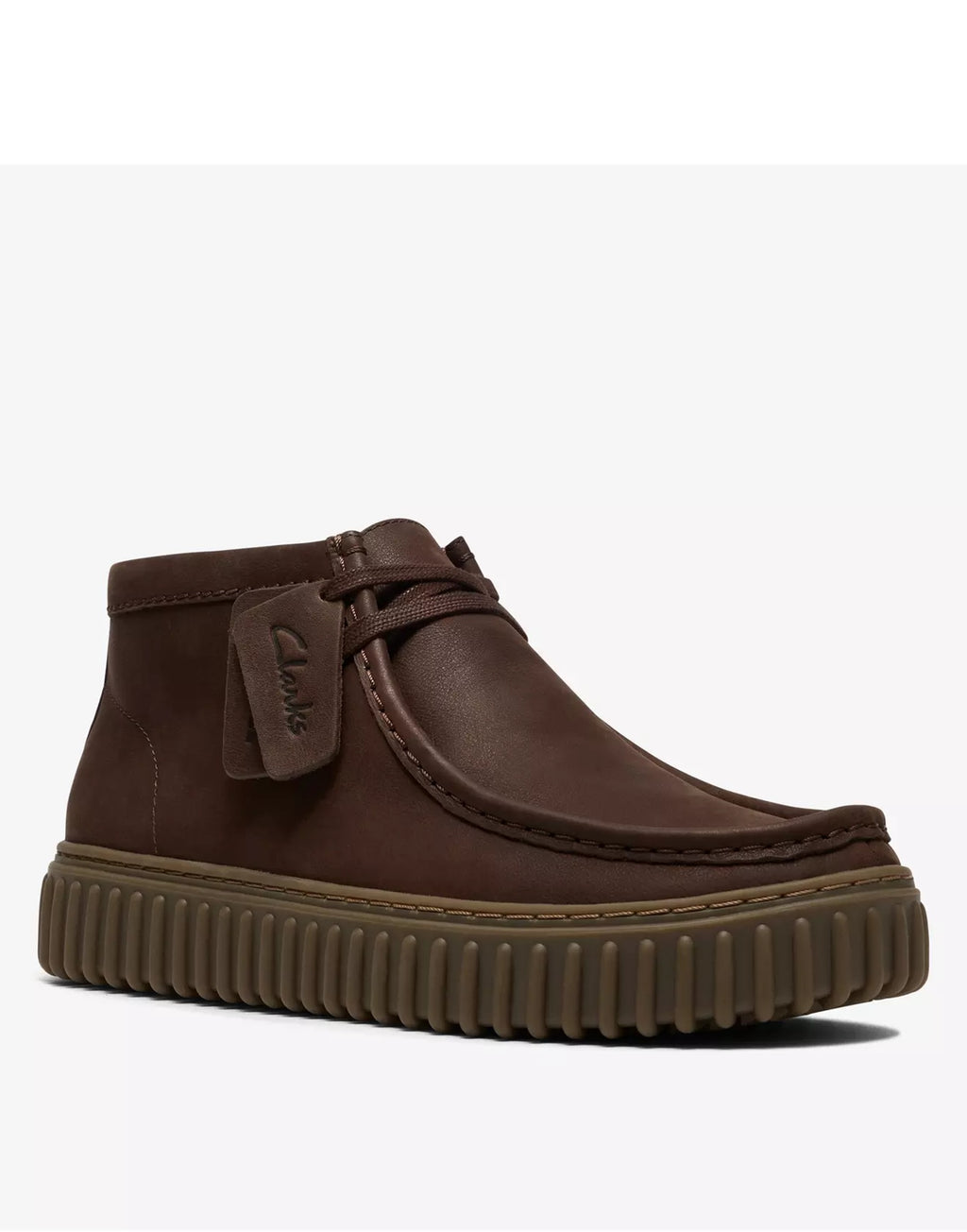 CLARKS Polacchino Torhill Hi Dark Brown Leather