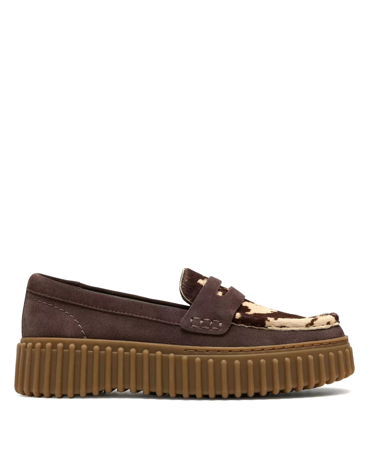 CLARKS Mocassino Torhill Penny Brown Cow Print