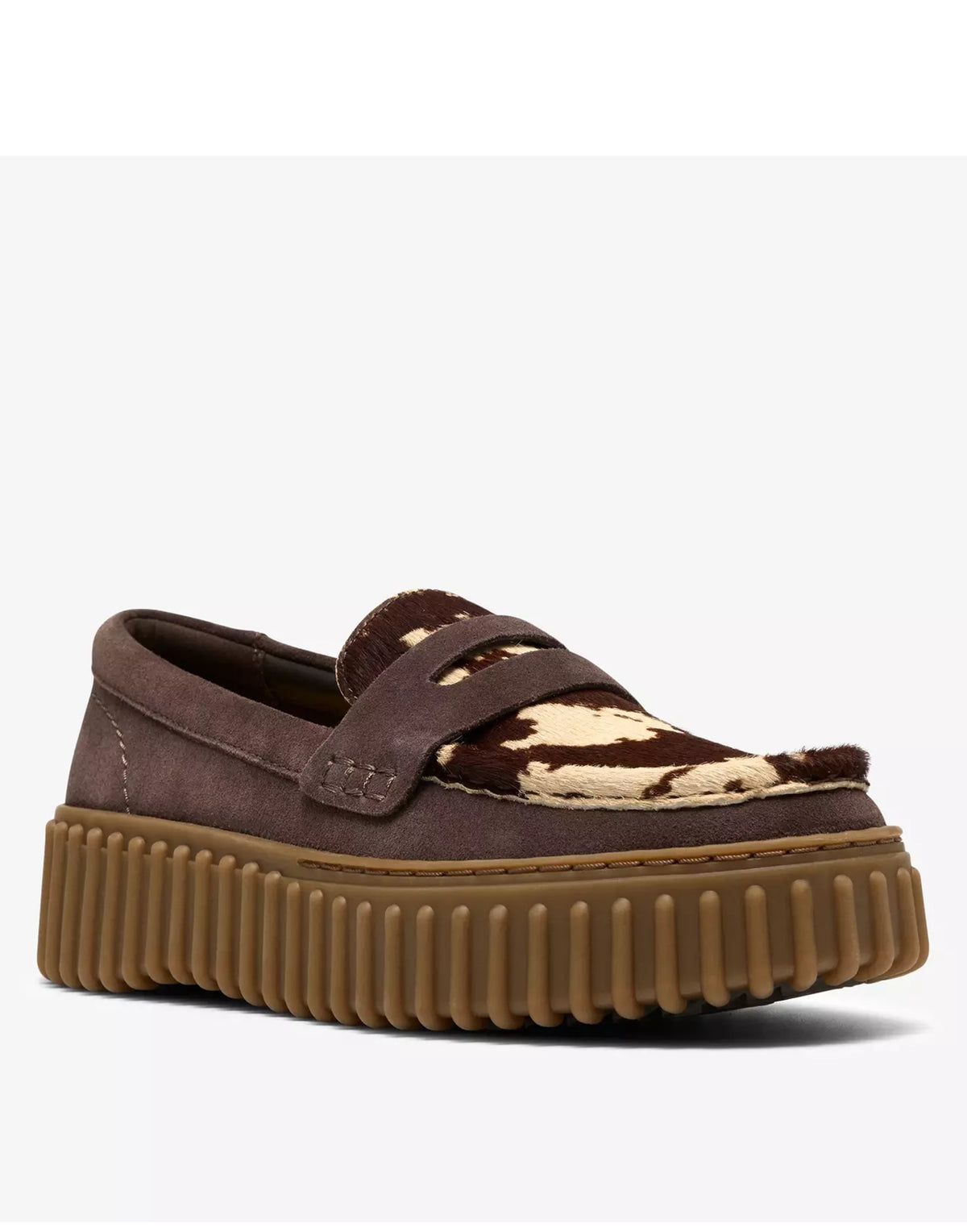 CLARKS Mocassino Torhill Penny Brown Cow Print