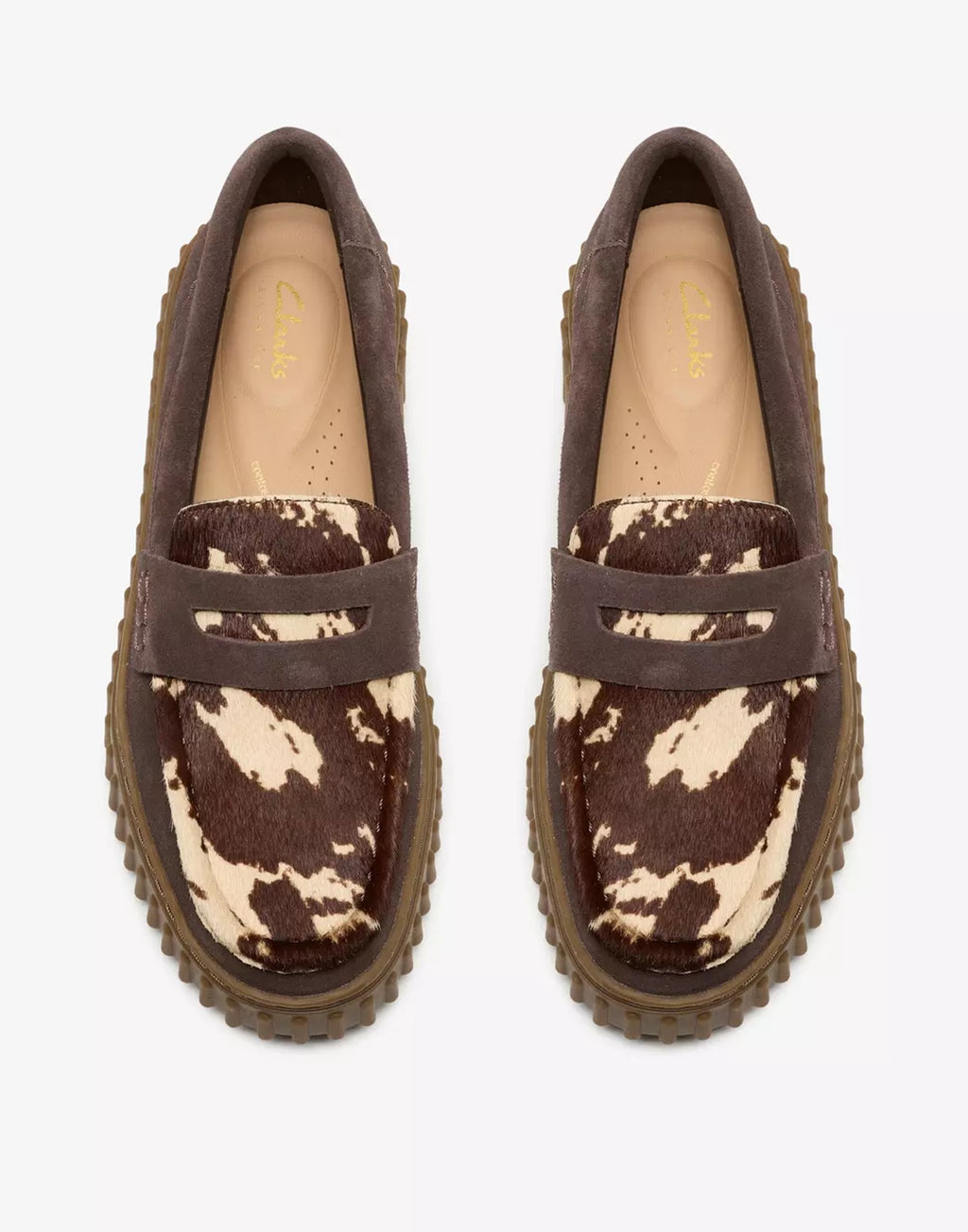 CLARKS Mocassino Torhill Penny Brown Cow Print