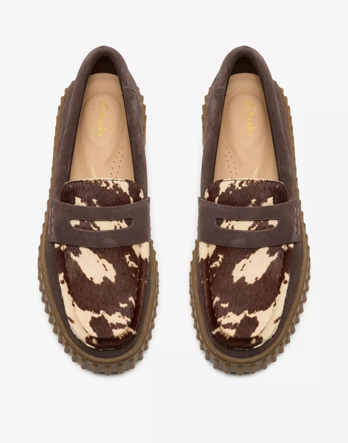 CLARKS Mocassino Torhill Penny Brown Cow Print