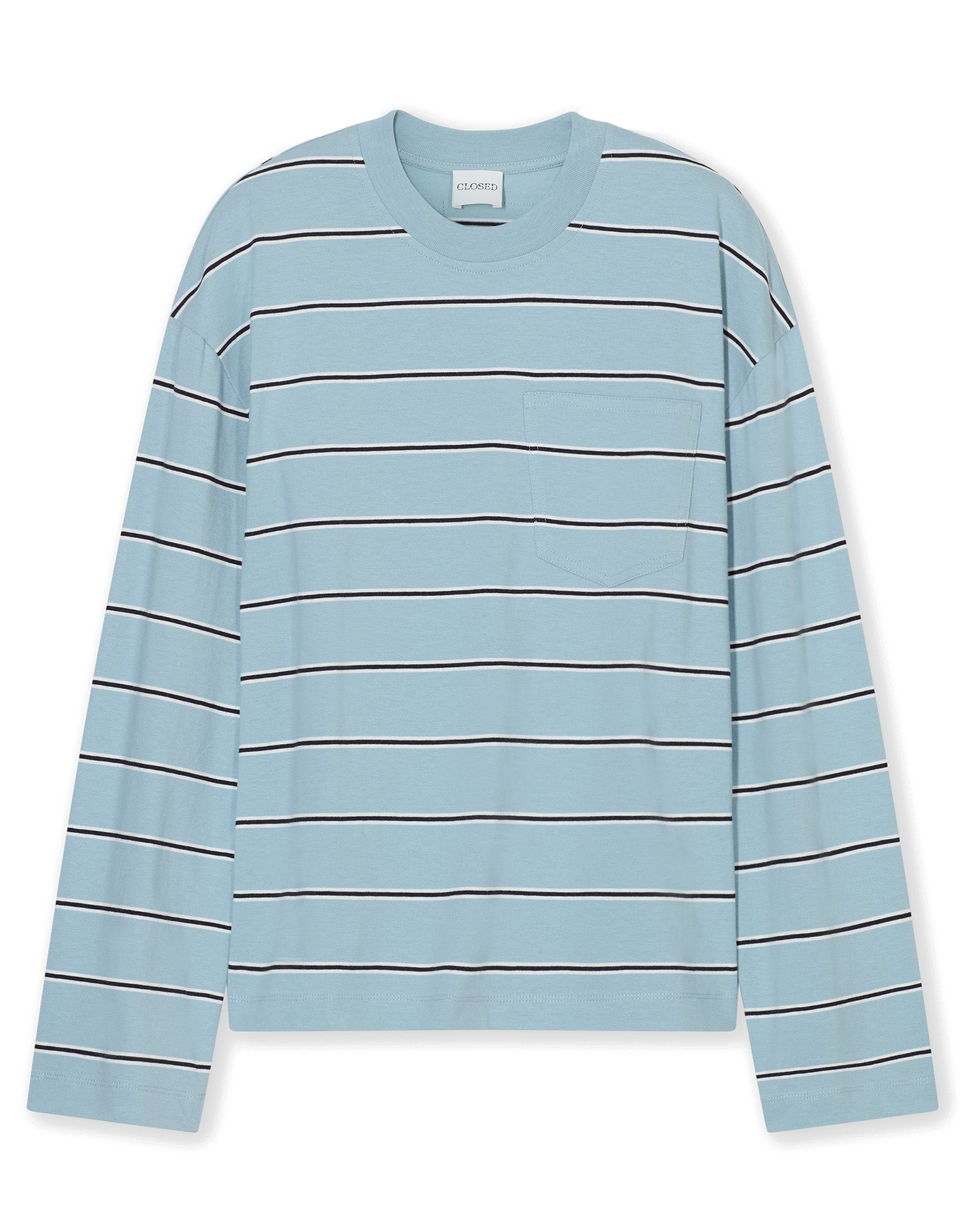 CLOSED T-Shirt a Maniche Lunghe a Righe Breeze Blue