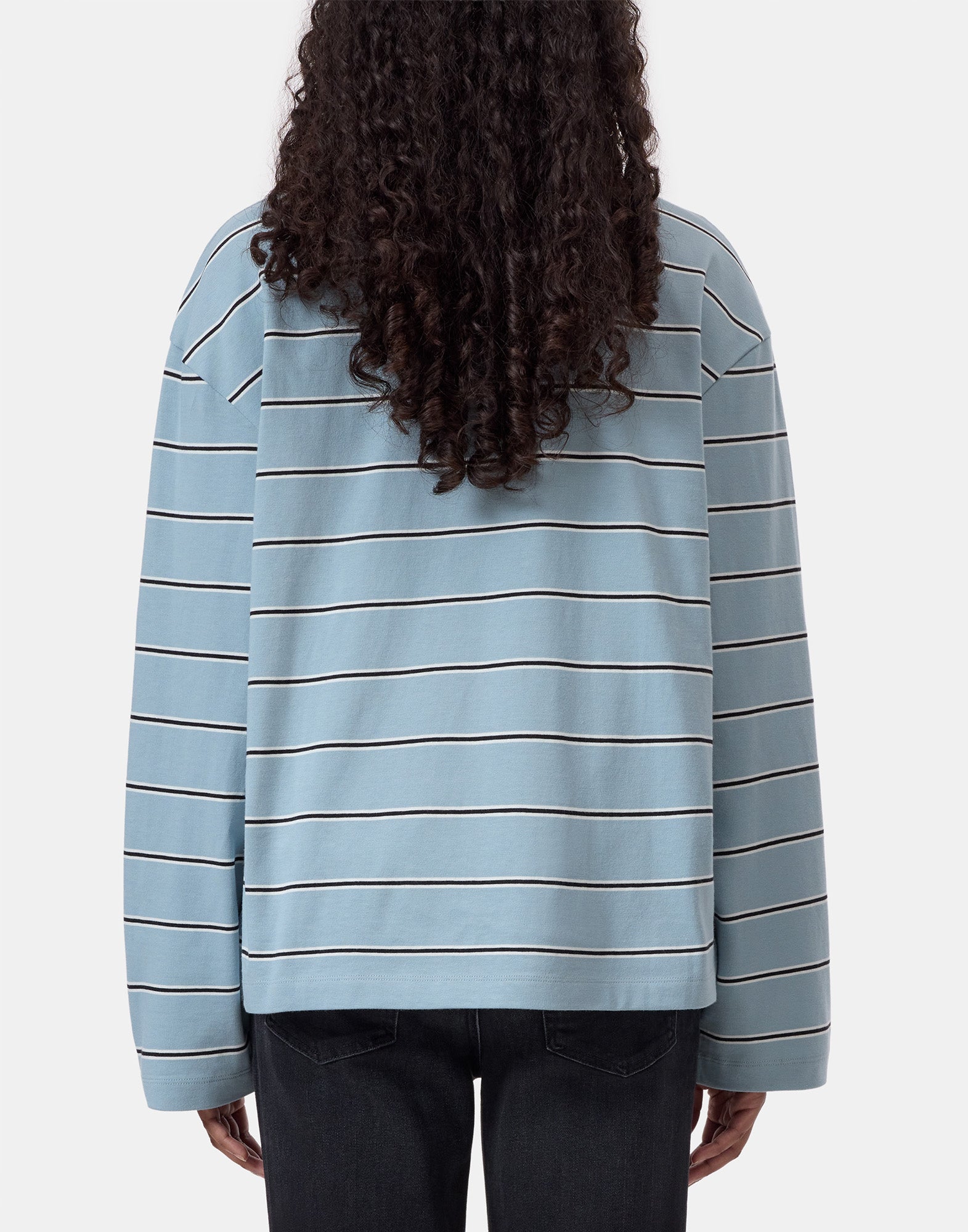CLOSED T-Shirt a Maniche Lunghe a Righe Breeze Blue