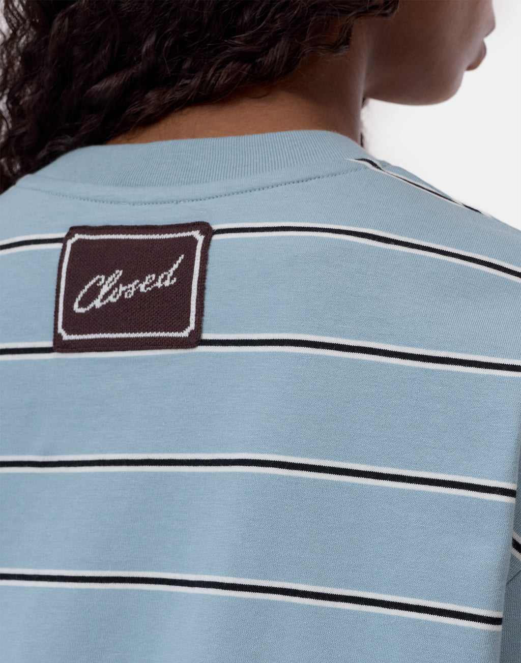 CLOSED T-Shirt a Maniche Lunghe a Righe Breeze Blue