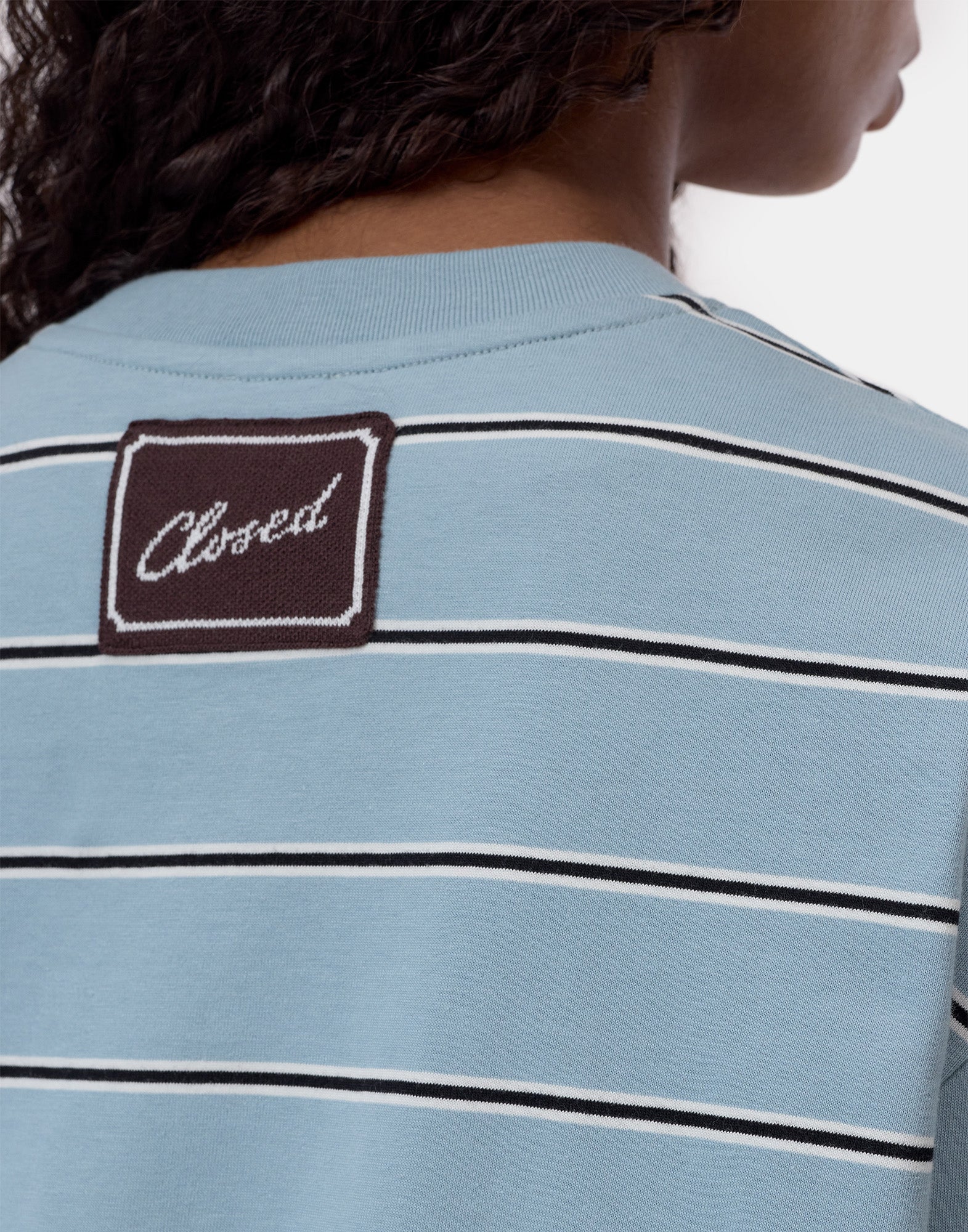 CLOSED T-Shirt a Maniche Lunghe a Righe Breeze Blue