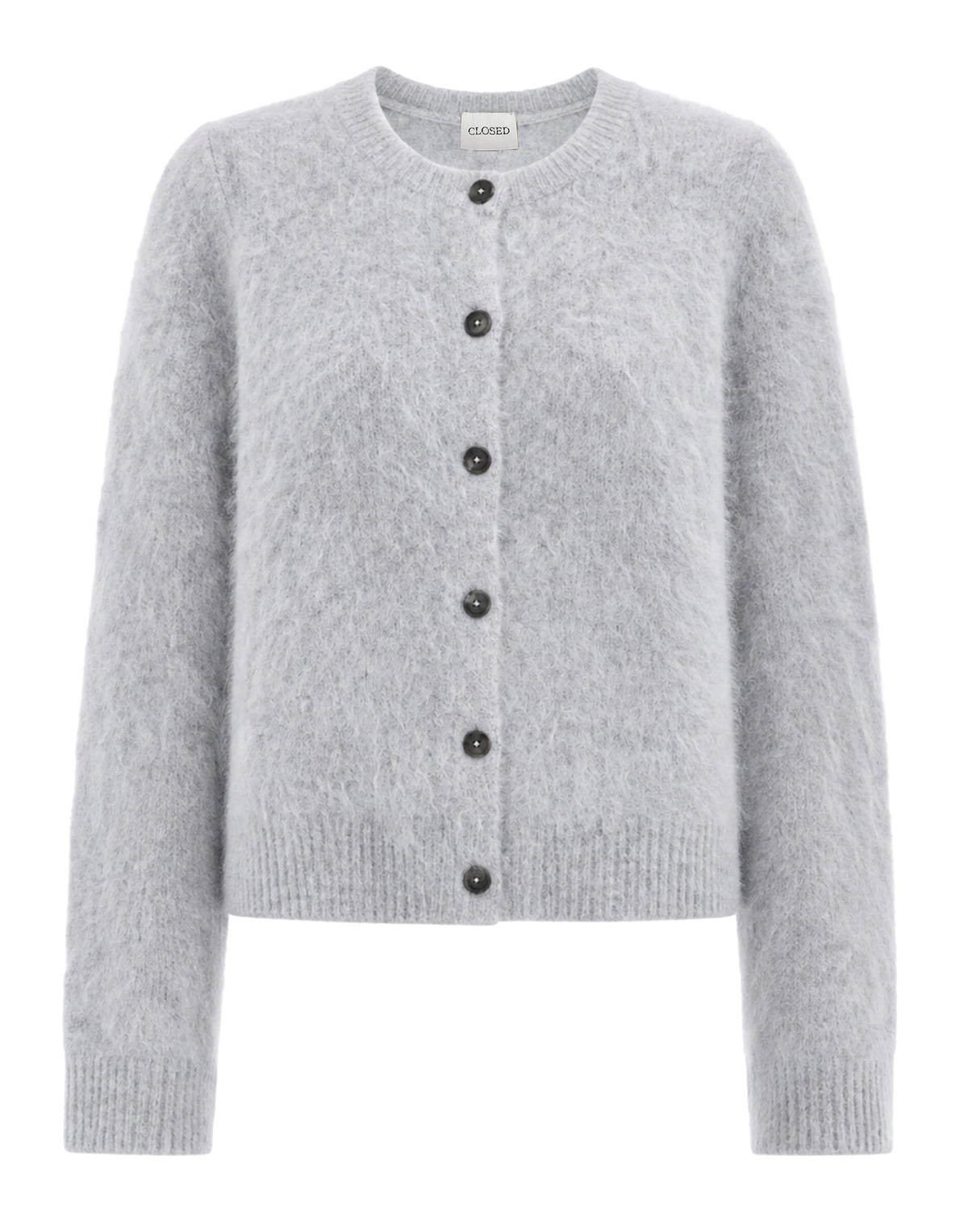 Cardigan CLOSED en cachemire brossé gris chiné clair