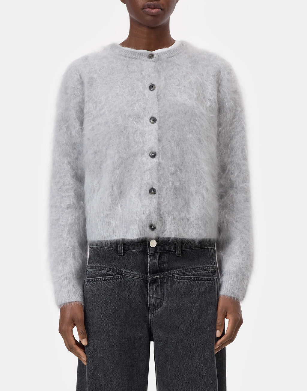 CLOSED Cardigan in Cashmere Spazzolato Light Grey Melange