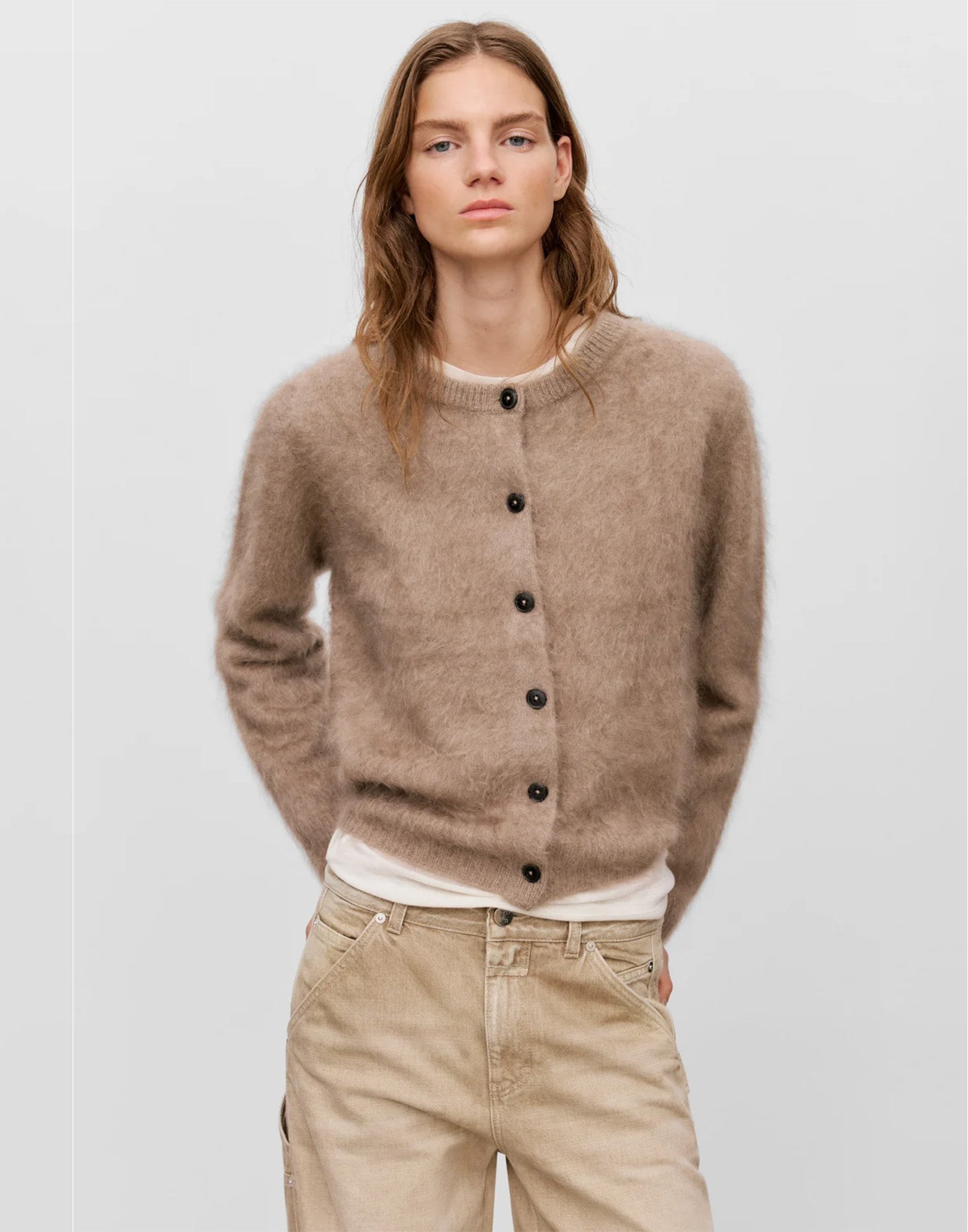 CLOSED Cardigan in Cashmere Spazzolato Wheat Beige