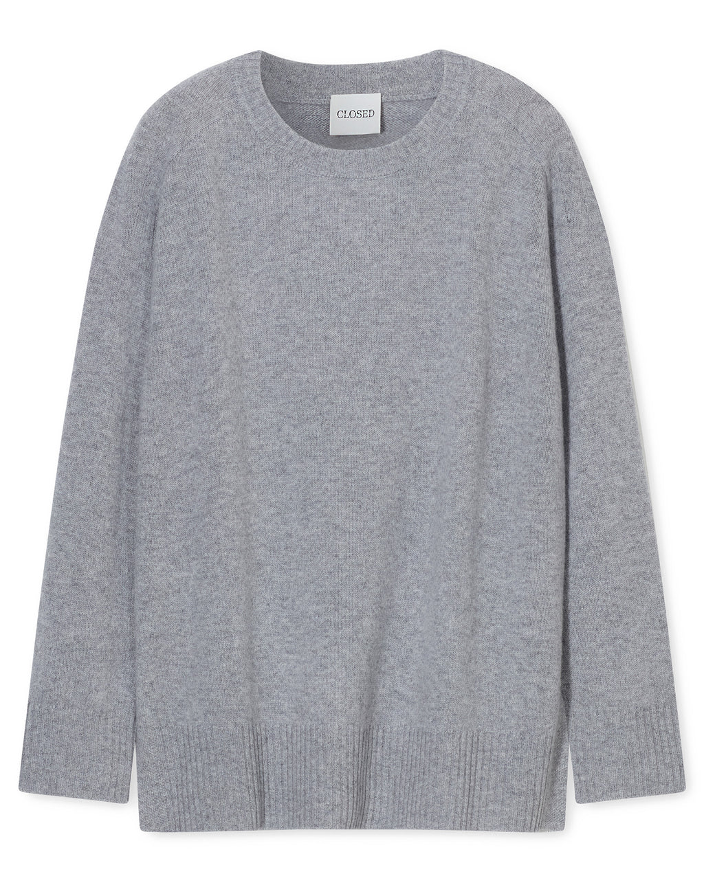 CLOSED Maglione Girocollo in Lana Merino Light Grey Melange
