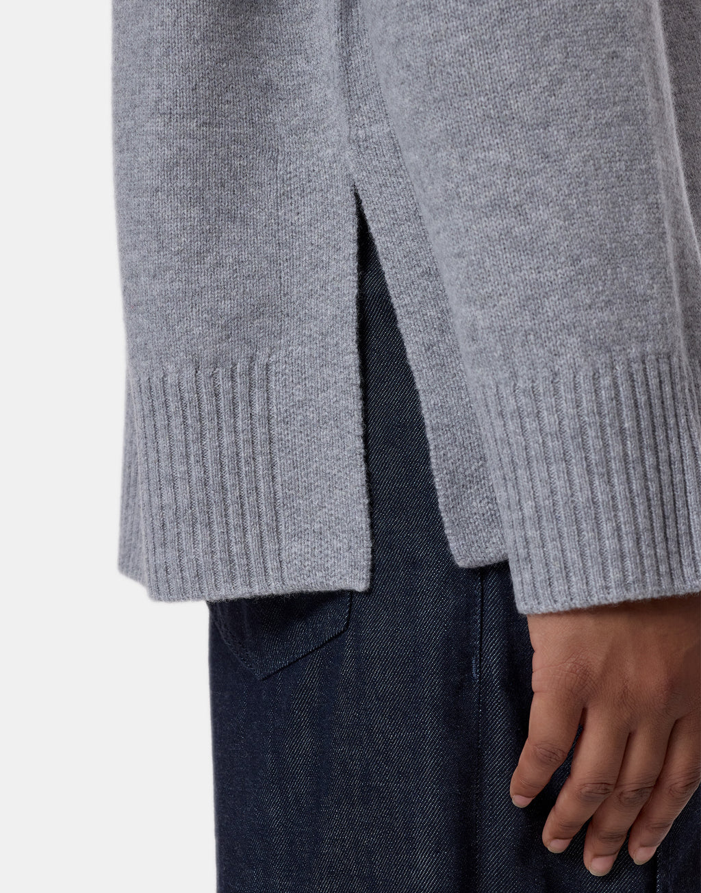 CLOSED Maglione Girocollo in Lana Merino Light Grey Melange