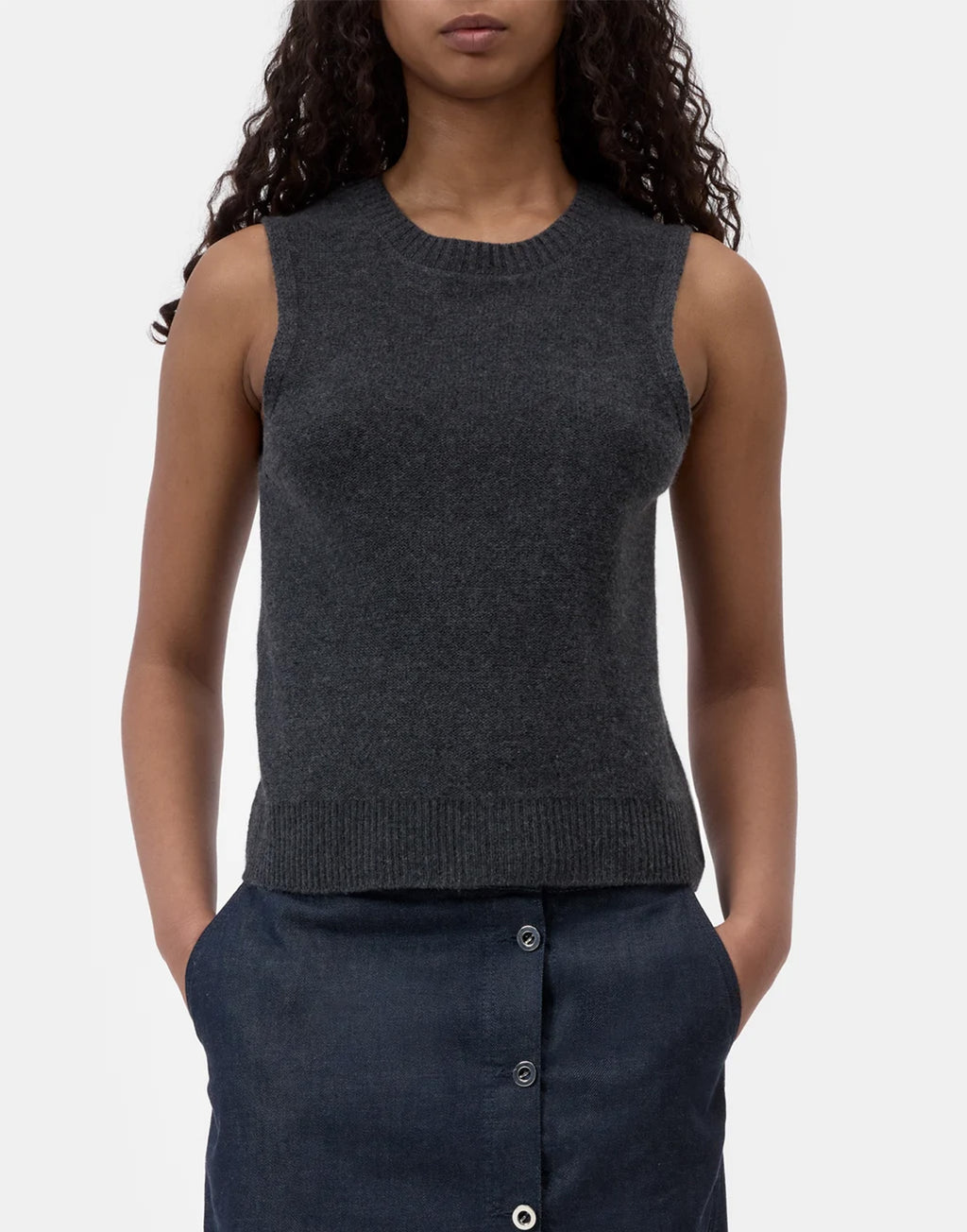 CLOSED Top in Cashmere Traforato Black Melange