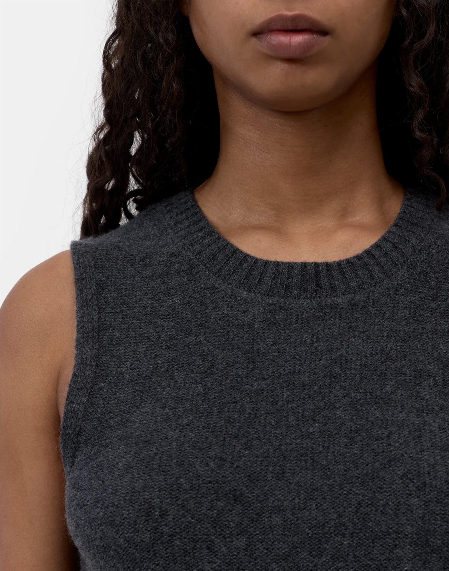 CLOSED Top in Cashmere Traforato Black Melange