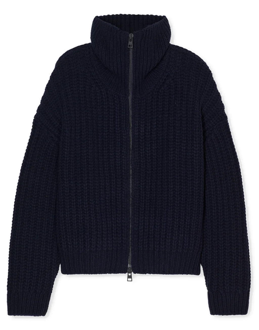CLOSED Cardigan in Pura Lana con Zip Blu