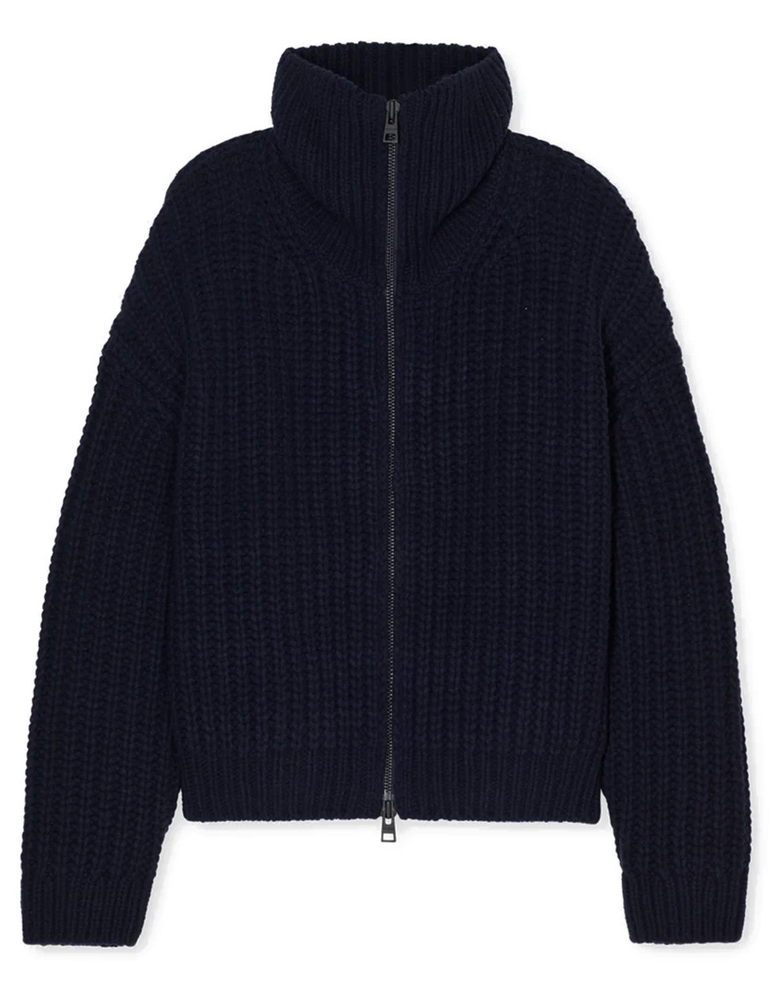 CLOSED Cardigan in Pura Lana con Zip Blu