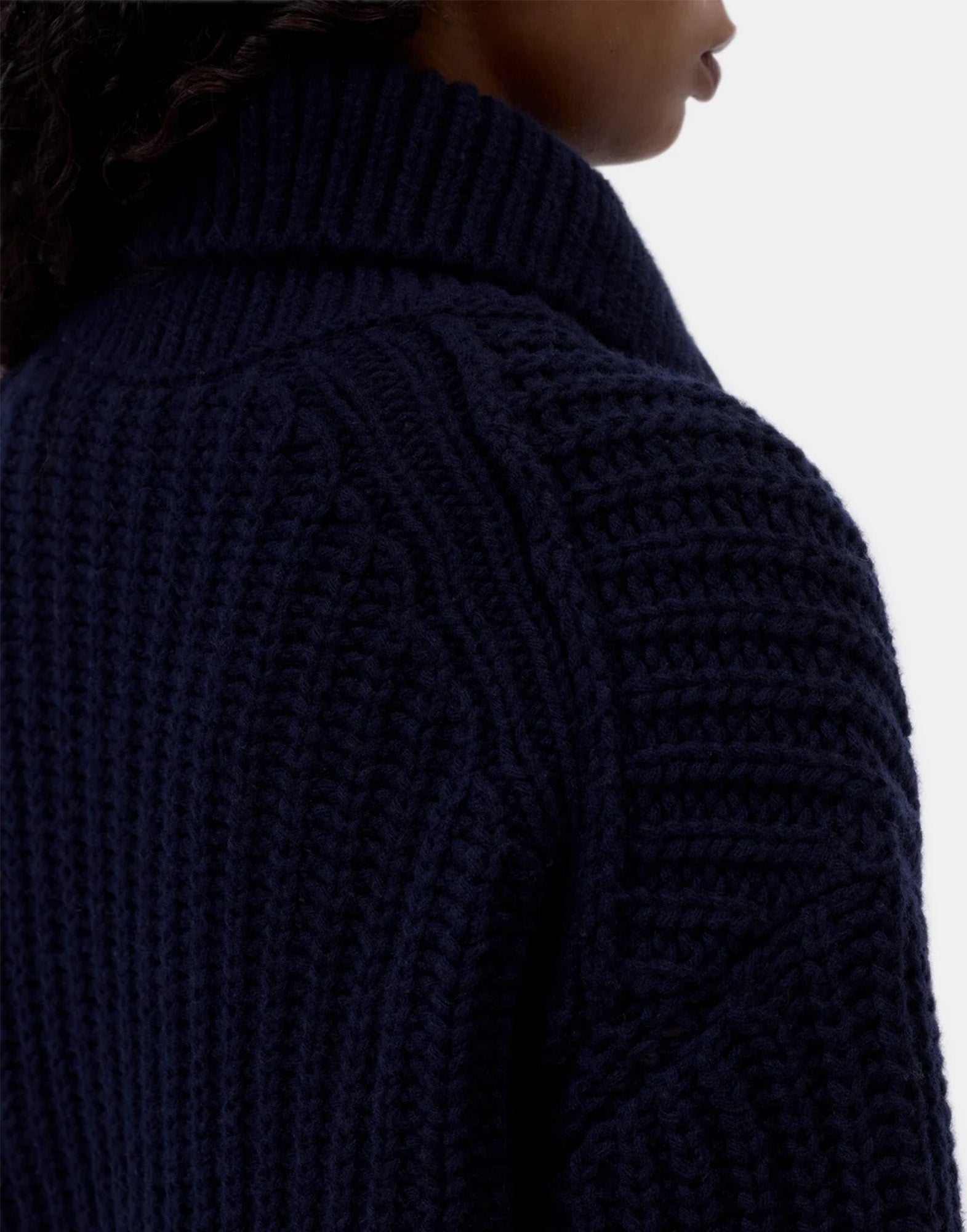 CLOSED Cardigan in Pura Lana con Zip Blu