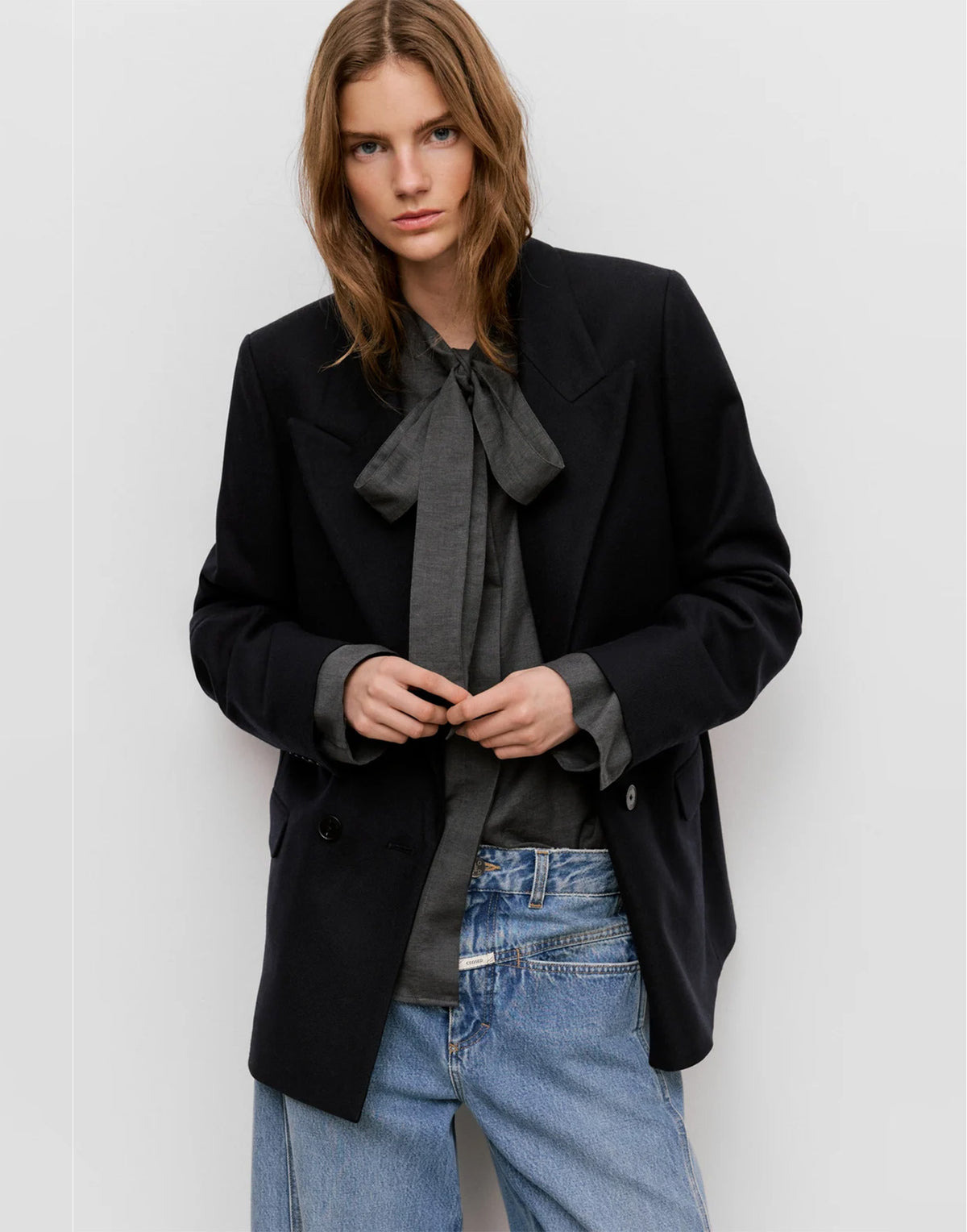 CLOSED Blazer Doppiopetto in Misto Lana Dark Night