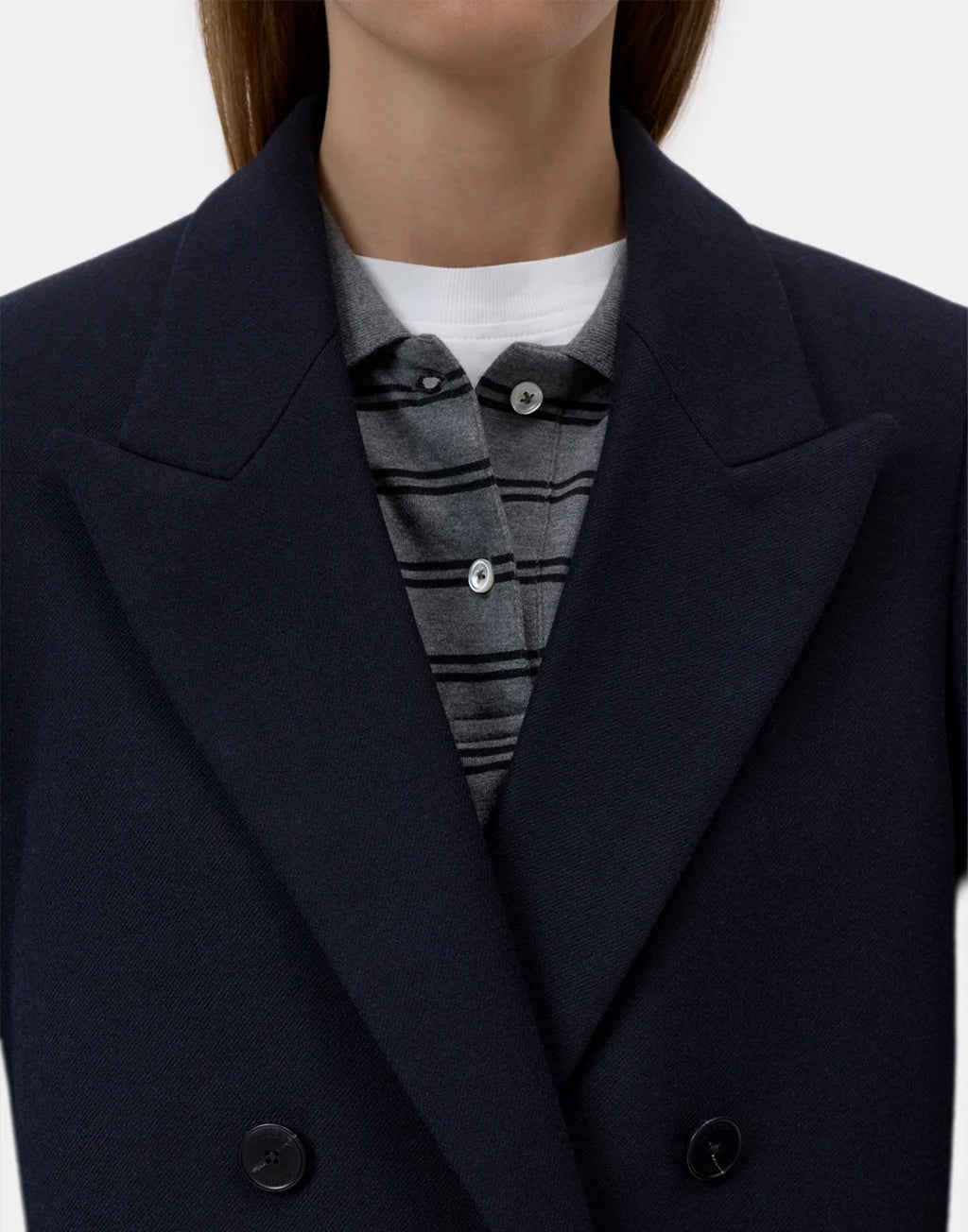 CLOSED Blazer Doppiopetto in Misto Lana Dark Night
