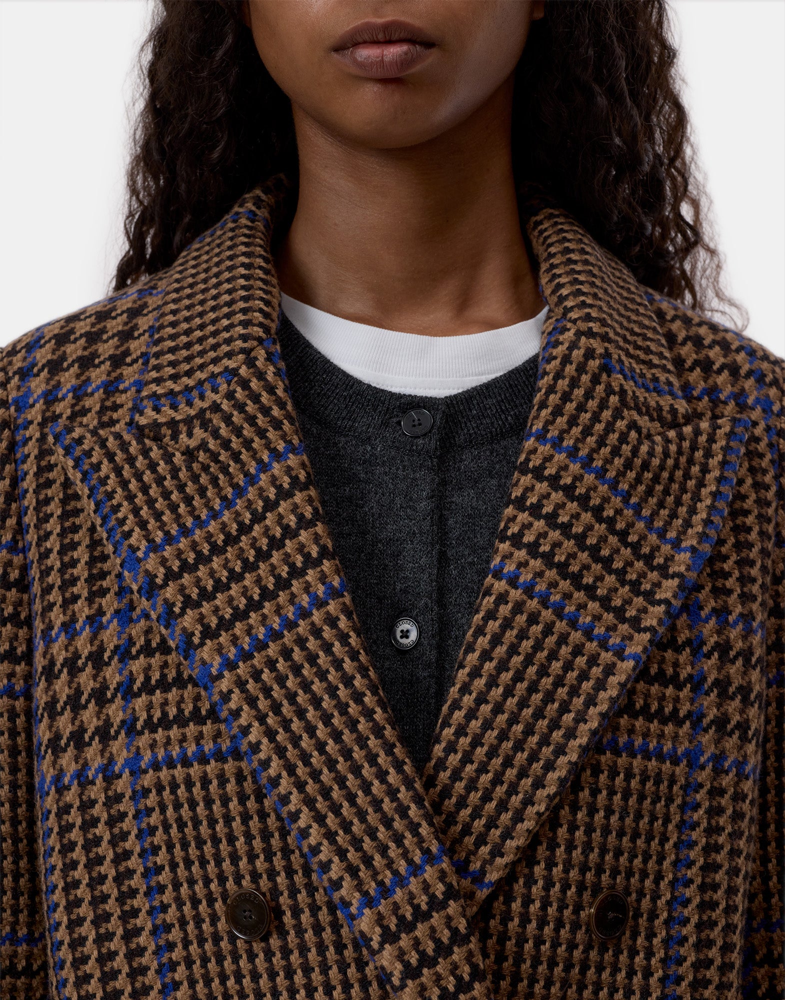 CLOSED Blazer a Quadri in Misto Lana