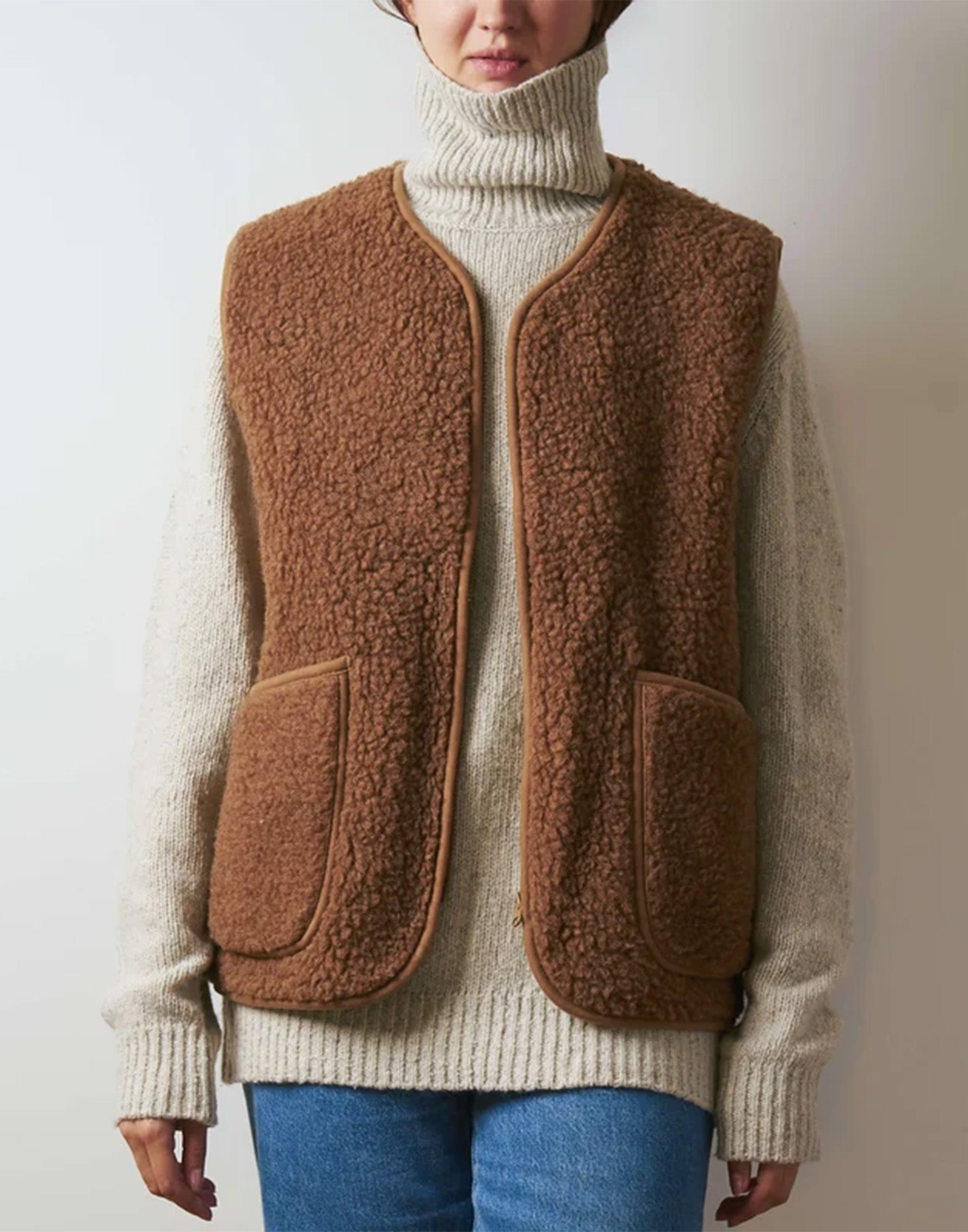 COLDBREAKER Gilet Pepitko in Lana Merino Cammello